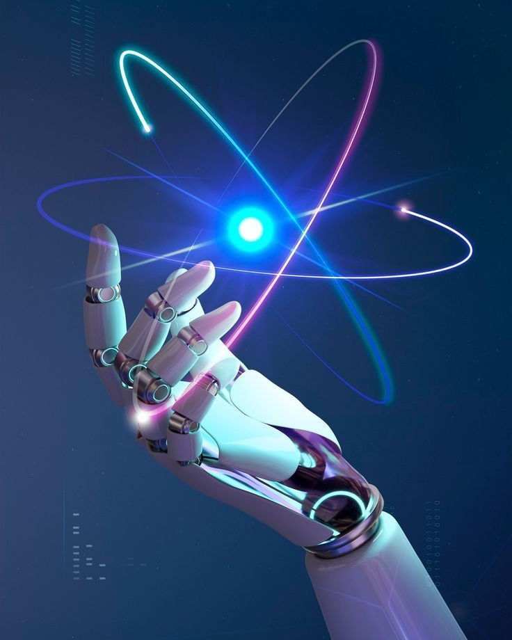 Mão robótica interagindo com tecnologia de inteligência artificial